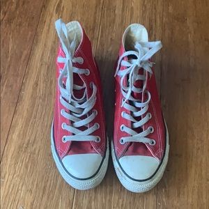 Red converse sneakers